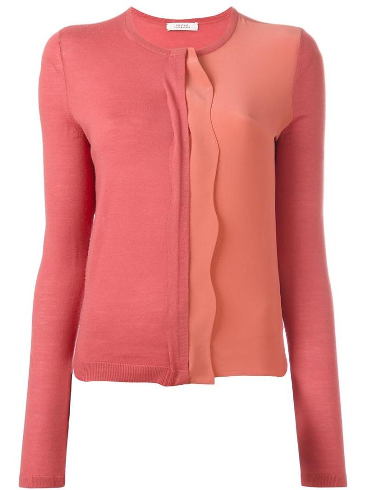 Dorothee Schumacher Ruffled Detail Jumper, Women's, Size: 3, Pink/purple, Virgin Wool/silk