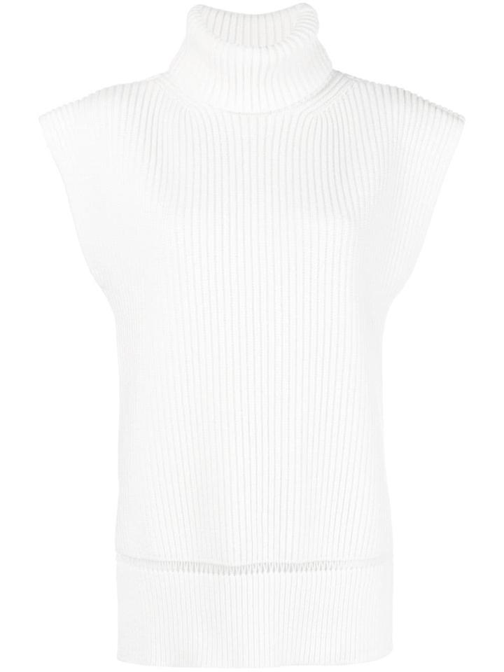 Alexander Mcqueen Roll Neck Knit Top - White