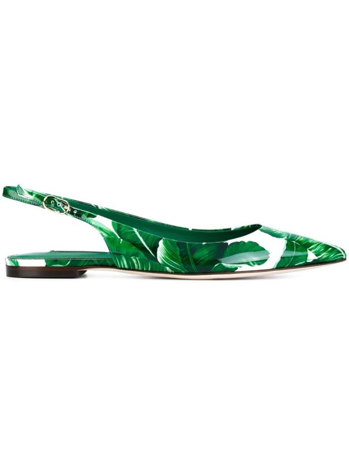 Dolce & Gabbana Banana Leaf Print Flat Pumps