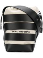 Paco Rabanne Striped Bucket Tote - Black
