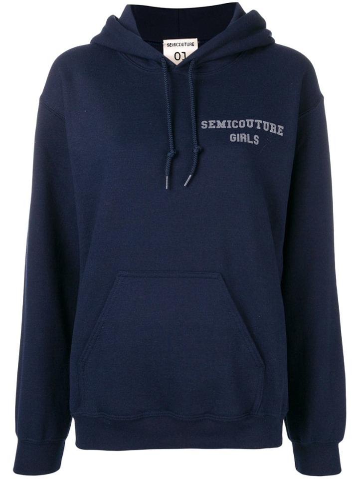 Semicouture Loose Fitted Hoodie - Blue