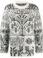 Roberto Cavalli Intarsia-knit Jumper - D0027 White/black