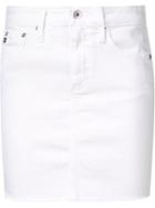 Ag Jeans Frayed Denim Pencil Skirt, Women's, Size: 28, White, Cotton/polyurethane