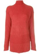 Rick Owens Turtle Neck Fisherman Sweater - Red