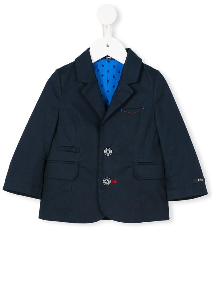 Boss Kids - Printed Lining Blazer - Kids - Cotton - 36 Mth, Blue
