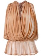 Mes Demoiselles - Wrap Blouse - Women - Viscose - 38, Nude/neutrals, Viscose