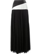 Lanvin - Pleated Maxi Skirt - Women - Polyester/acetate/cupro/viscose - 38, Black, Polyester/acetate/cupro/viscose