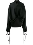 Nina Ricci Oversized Asymmetric Bomber Jacket - Black