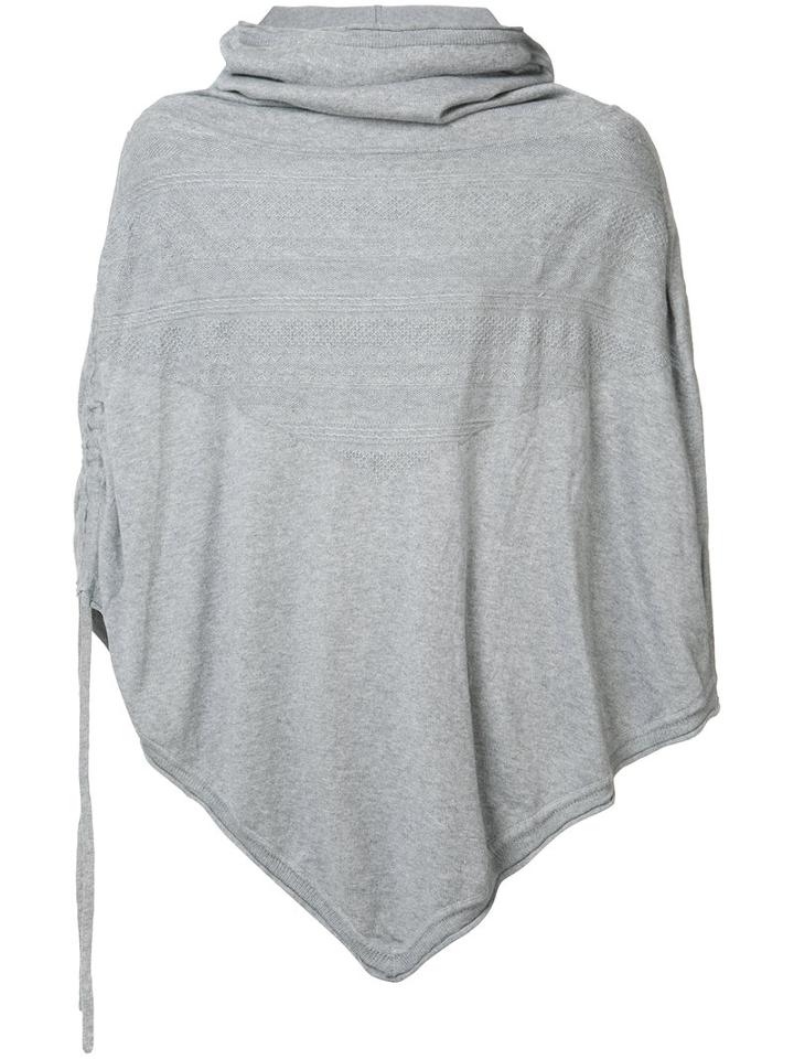 Private Stock Roll Neck Poncho, Adult Unisex, Grey, Cotton