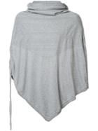 Private Stock Roll Neck Poncho, Adult Unisex, Grey, Cotton