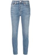 Re/done Re/done + Levi's High Rise Ankle Crop Jeans - Blue