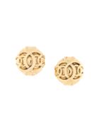 Chanel Pre-owned 1990 Cc Button Earrings - Gold