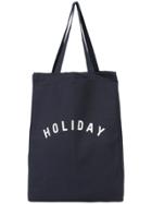 Holiday Logo Canvas Tote - Blue