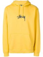 Stussy Logo Embroidered Hoodie - Yellow