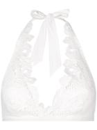 Ermanno Scervino Embroidered Bikini Top - White