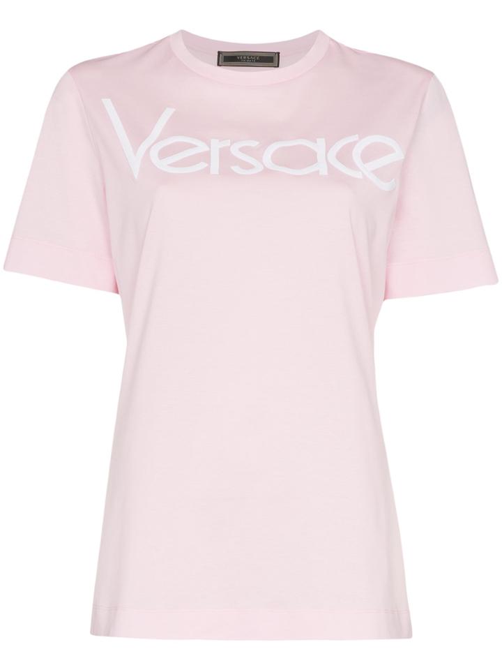 Versace Logo Print T-shirt - Pink & Purple
