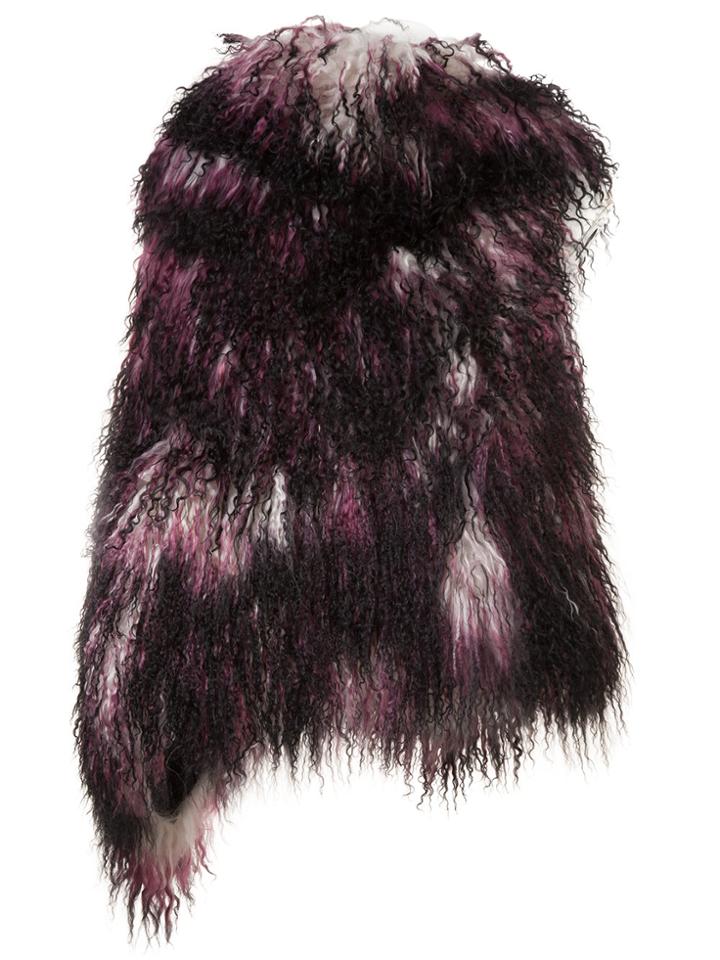 Ann Demeulemeester Sleeveless Fur Coat - Pink & Purple