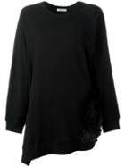 Tsumori Chisato Asymmetric Hem Sweatshirt, Women's, Size: 2, Black, Cotton/acrylic/polyester