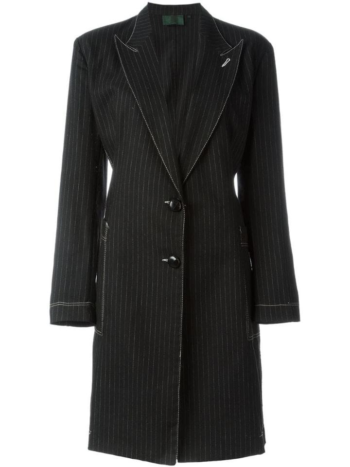 Jean Paul Gaultier Pre-owned Pinstriped Coat - Black