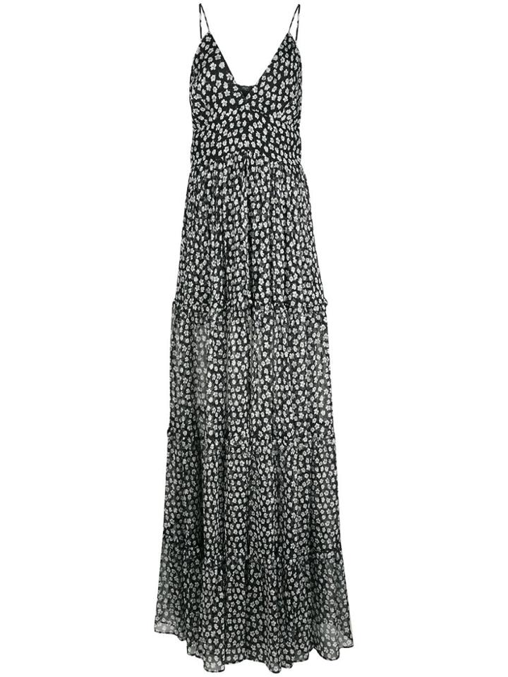 Amiri Floral Print Boho Dress - Black