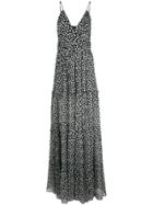 Amiri Floral Print Boho Dress - Black