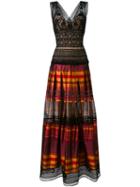 Alberta Ferretti - Semi-sheer Maxi Dress - Women - Silk/cotton/polyamide/other Fibers - 42, Black, Silk/cotton/polyamide/other Fibers