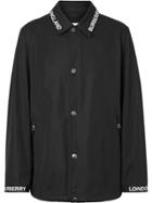 Burberry Logo Detail Nylon Cotton Twill Jacket - Black