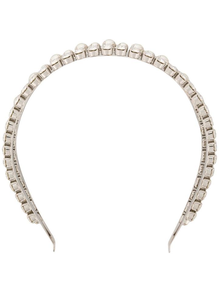 Miu Miu Pearl-embellished Headband - Metallic