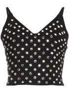 Ambush Sleeveless Crystal Embellished Cami Crop Top - Black