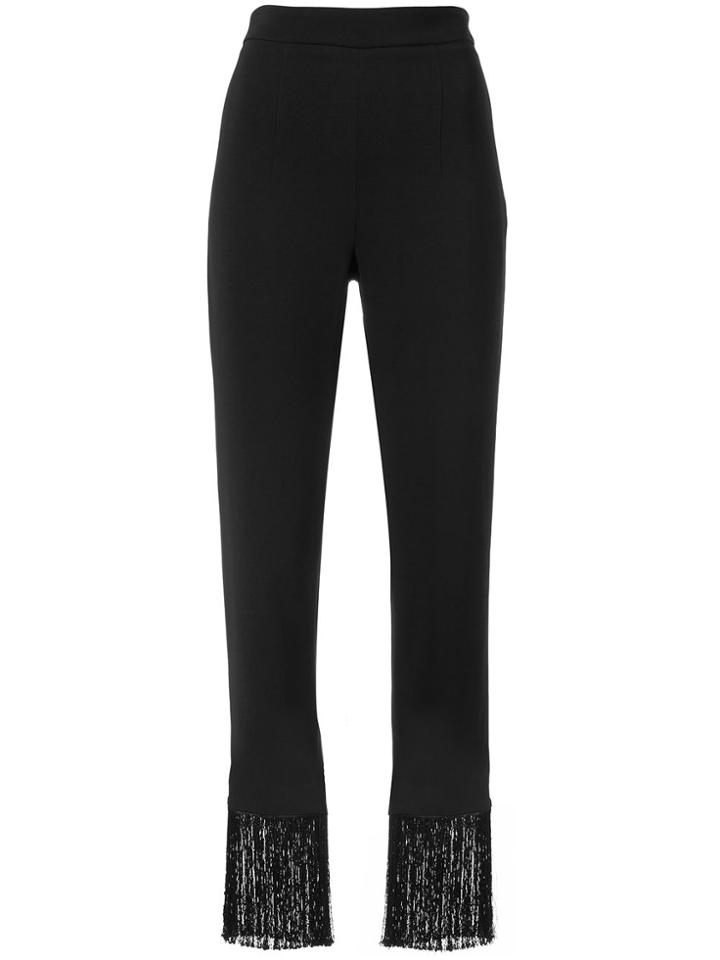 Cushnie Et Ochs High Waist Trousers With Fringe - Black