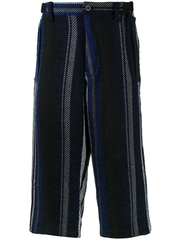 Sacai Mexican Stripe Trousers, Men's, Size: 1, Black, Cotton/rayon