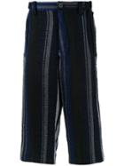 Sacai Mexican Stripe Trousers, Men's, Size: 1, Black, Cotton/rayon