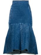 Balenciaga Godet Peplum-style Skirt - Blue