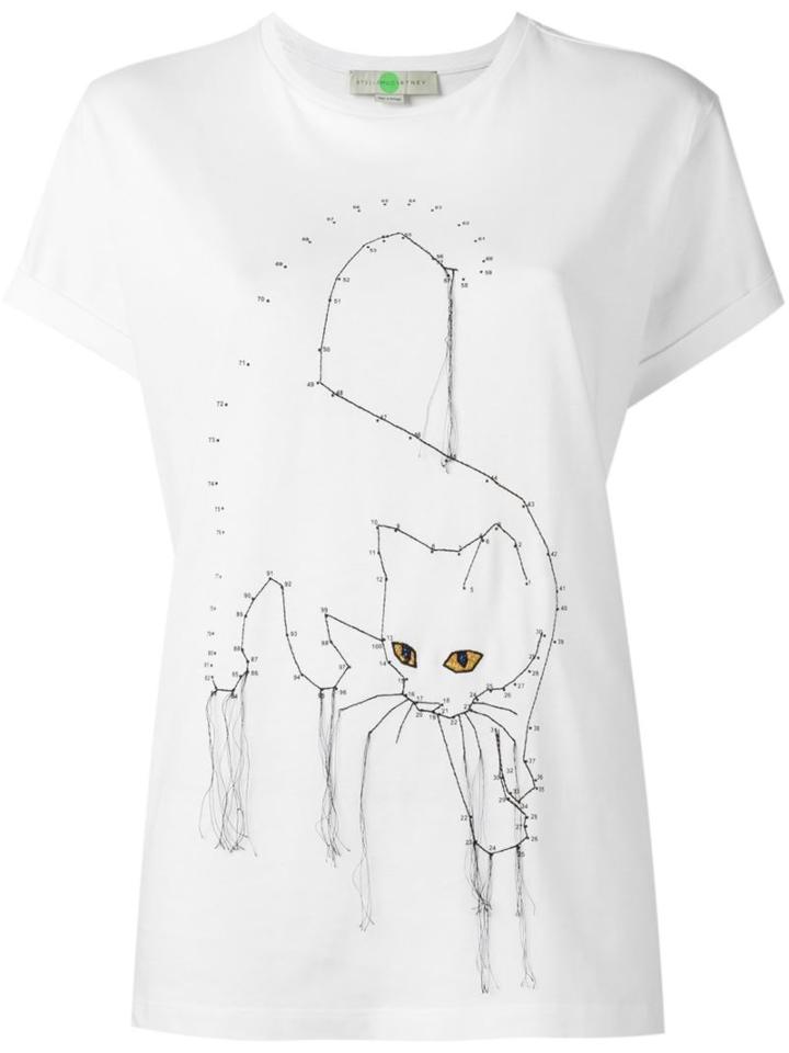 Stella Mccartney Embroidered Cat T-shirt