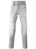 Dsquared2 'cool Guy' Chain Trim Jeans, Men's, Size: 54, Grey, Cotton/spandex/elastane