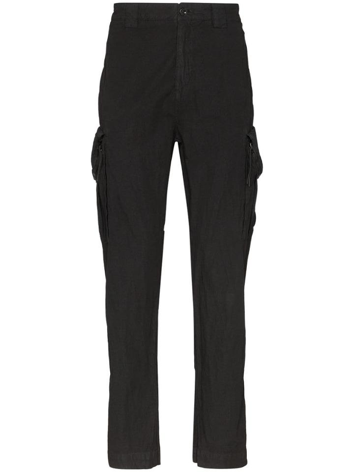 Cp Company Garment-dyed Cargo Trousers - Black