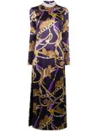 Alessandra Rich Long Silk Dress - Purple