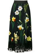 Dolce & Gabbana Printed Cady Skirt - Black
