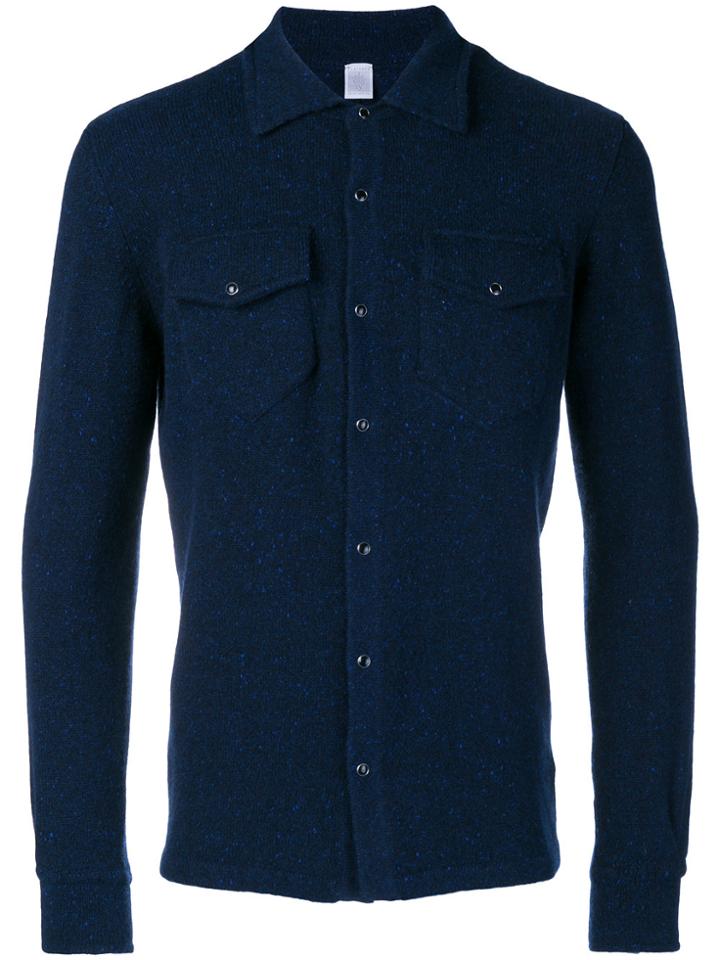 Eleventy Press Stud Overshirt - Blue