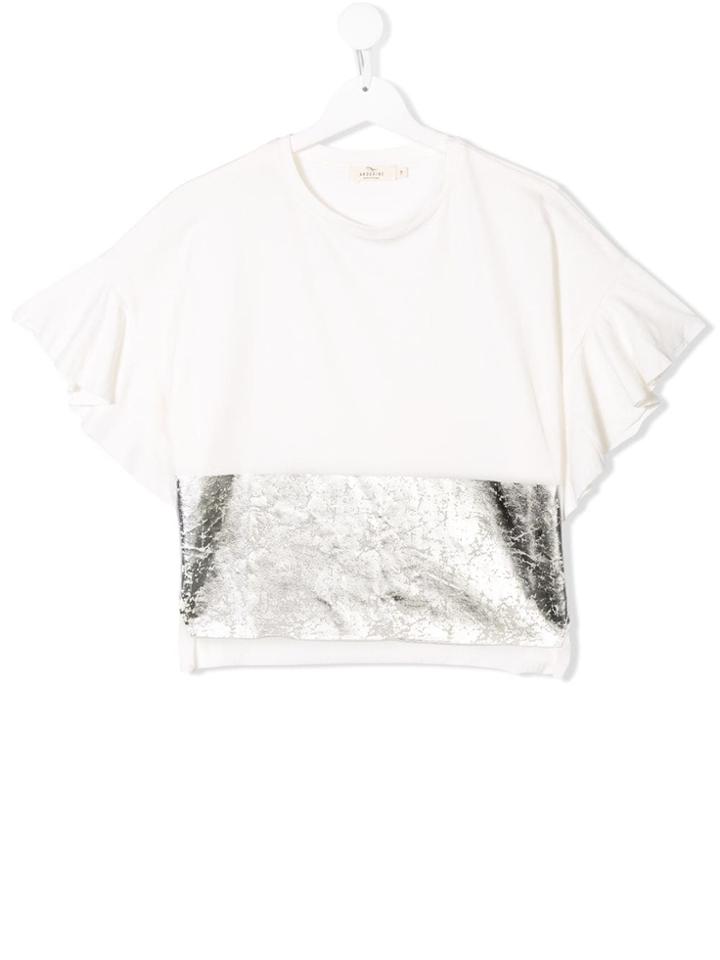 Andorine Teen Oversized Printed Top - White