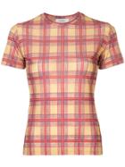 We11done Checked Fitted T-shirt - Yellow & Orange