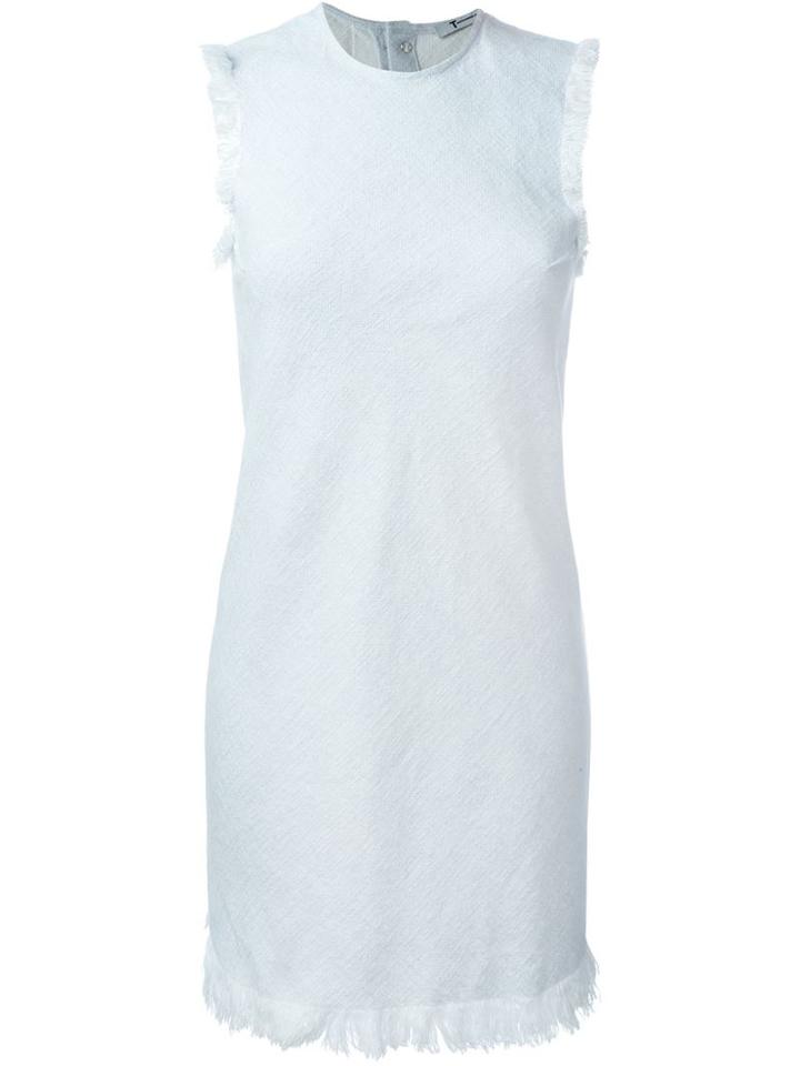 T By Alexander Wang Frayed Woven Dress, Women's, Size: 4, Blue, Cotton