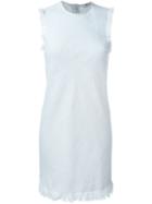 T By Alexander Wang Frayed Woven Dress, Women's, Size: 4, Blue, Cotton