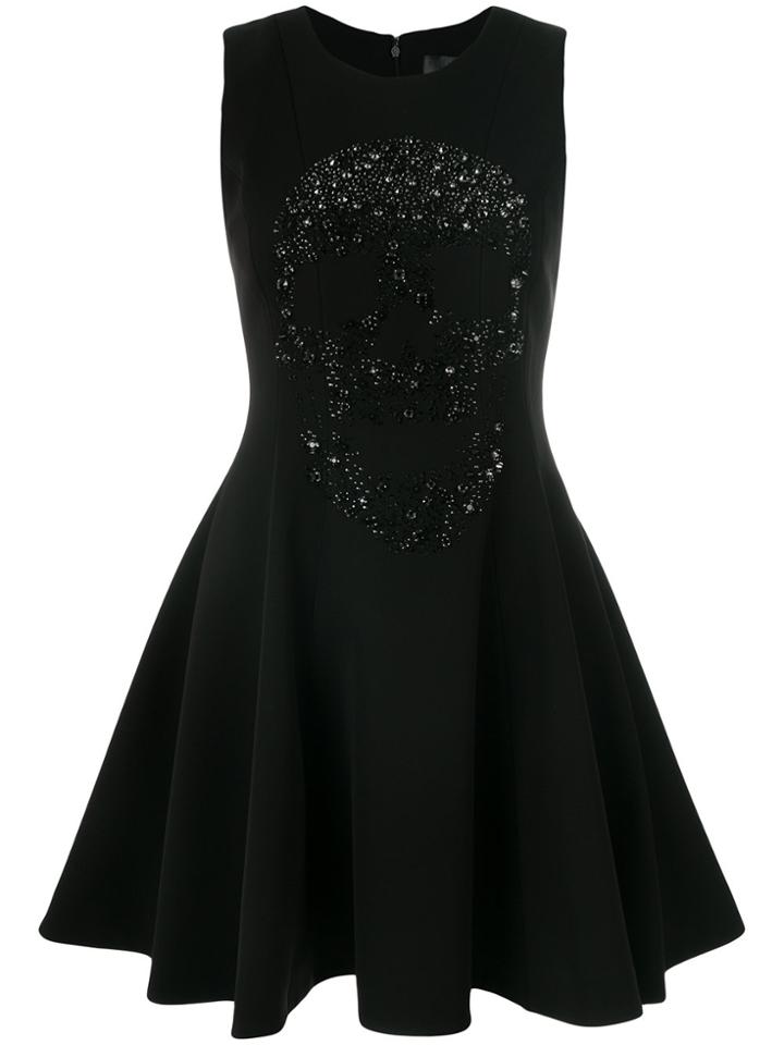 Philipp Plein Skull Patch Mini Dress - Black