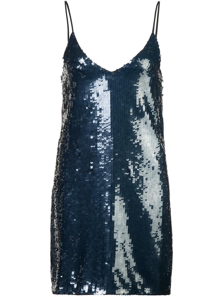 Fleur Du Mal Sequin Mini Slip Dress - Blue