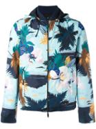 Valentino Reversible Tropical Print Jacket, Men's, Size: 44, Blue, Polyamide/polyester/viscose/angora