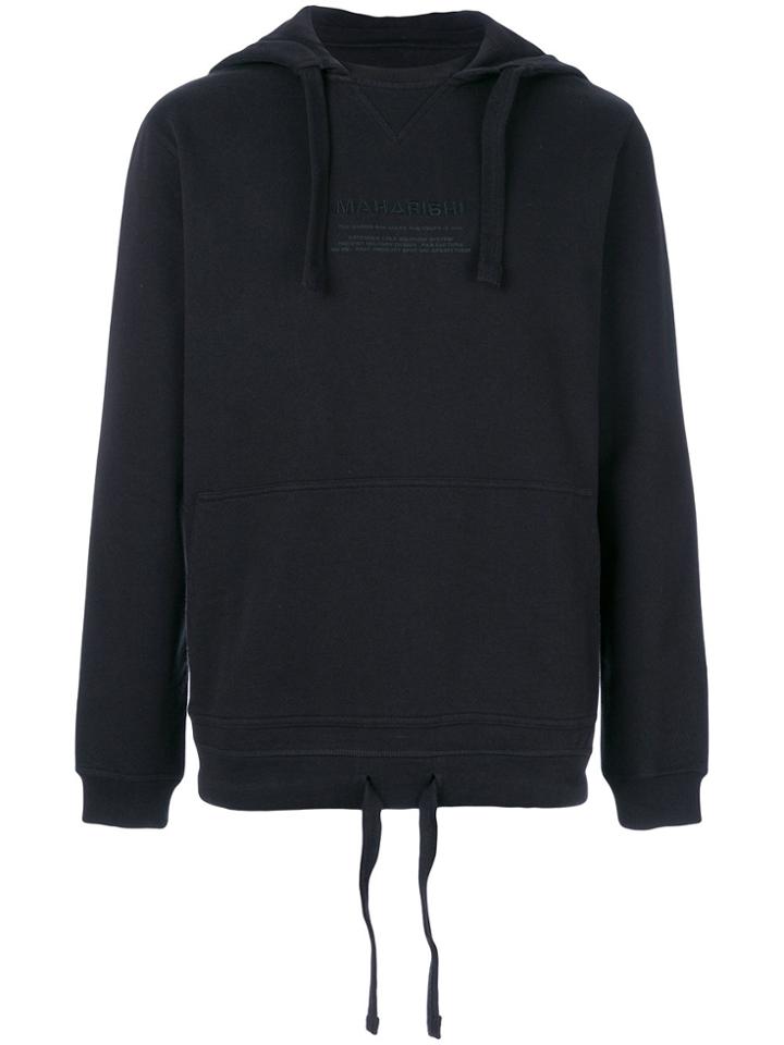 Maharishi Brand Embroidered Hoodie - Black