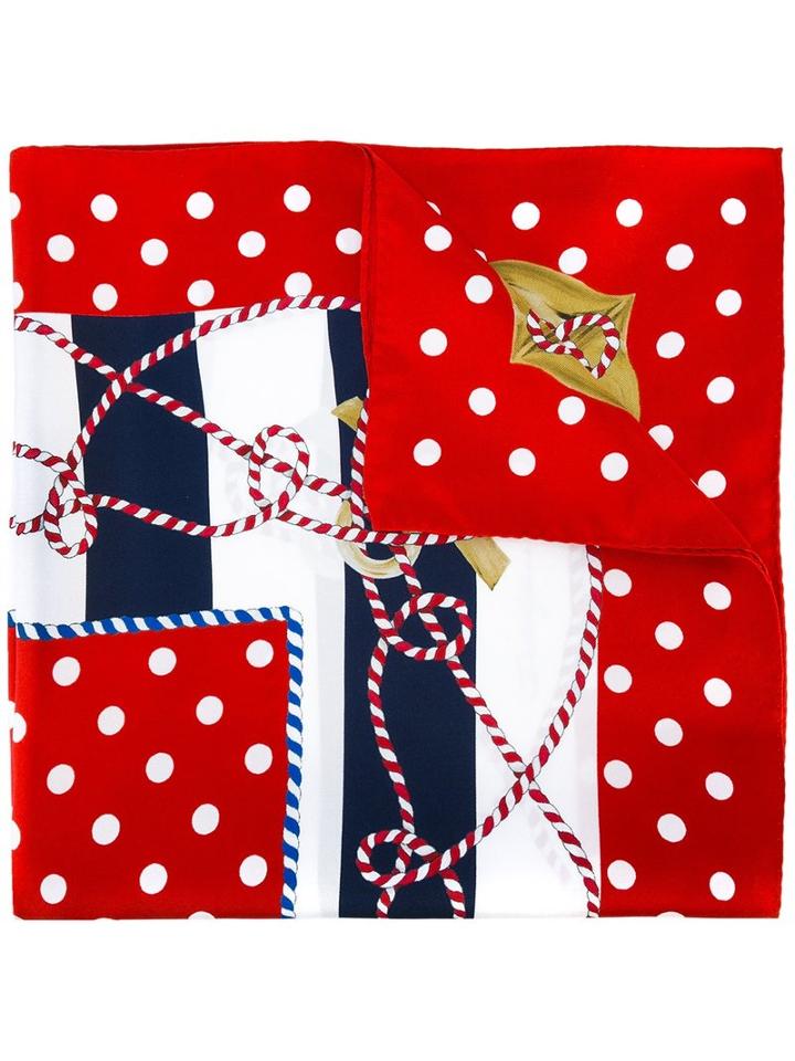 Dolce & Gabbana Nautical Print Neck Scarf, Women's, Silk