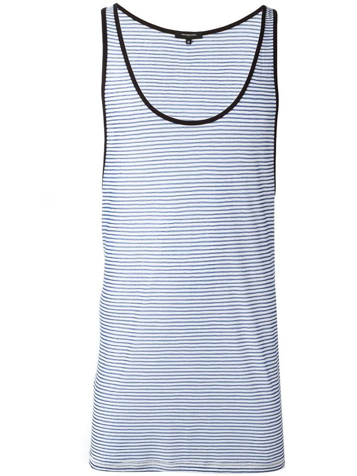 Unconditional Long Striped Tank Top, Men's, Size: Small, Blue, Rayon
