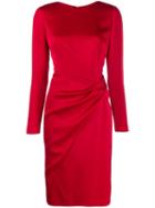 Paule Ka Ruched Detail Dress - Red